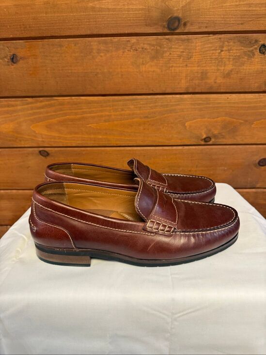 Johnston & Murphy Lincoln Penny Loafers  mahogany leather Sz 10 main image 6